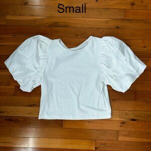 a new day White Puff-Sleeve Crop Top